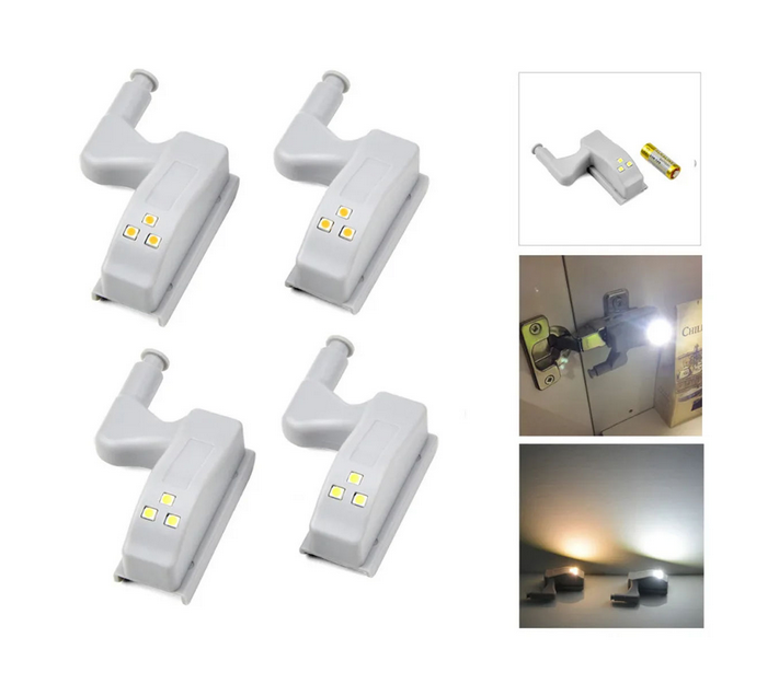 SET 4 LUCES PARA BISAGRAS PILA INCLUIDA - Smart Kitchen